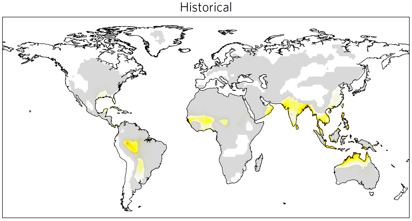 Number of days per year above lethal threshold historically